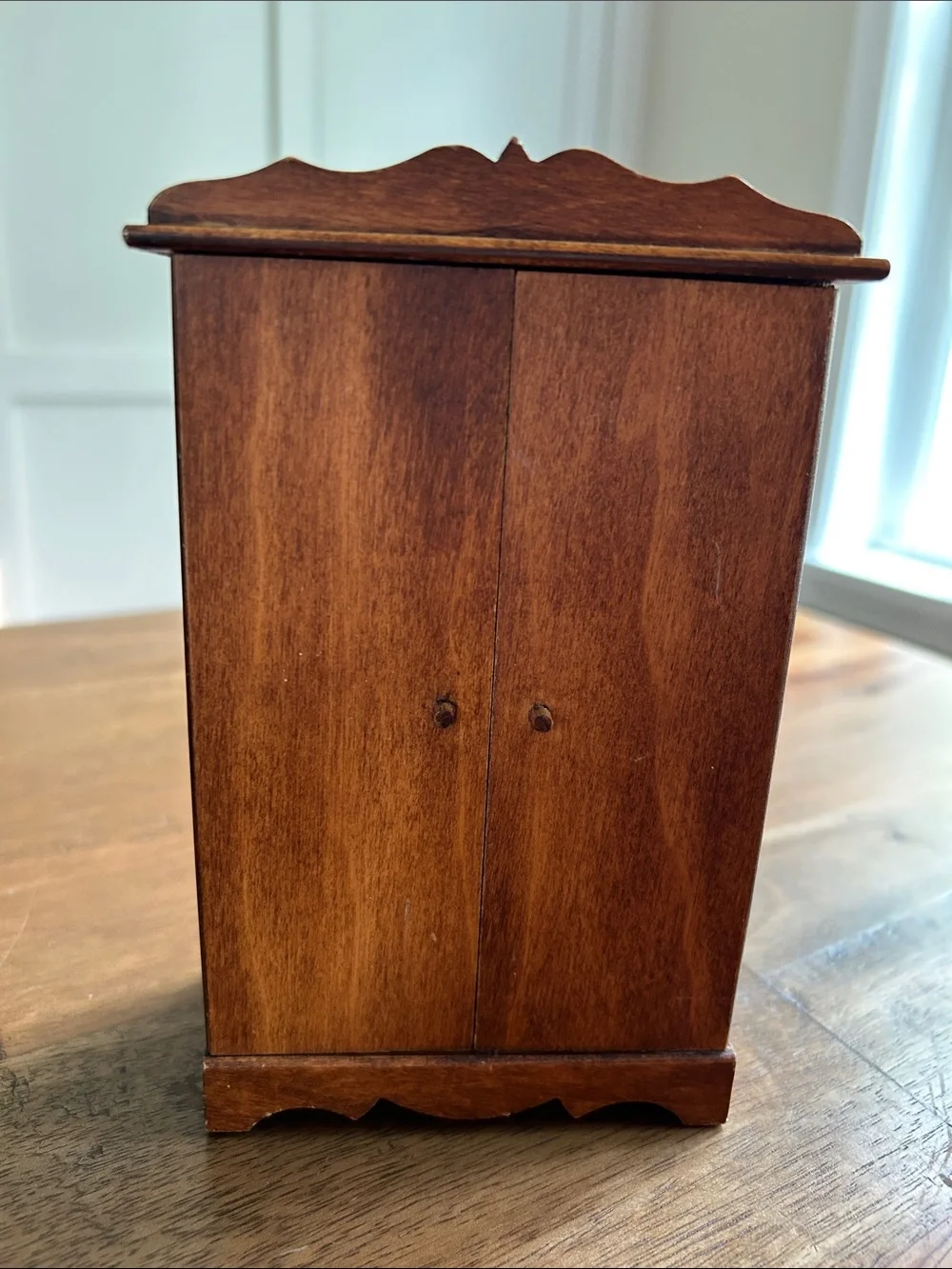 Vtg Wooden Wardrobe & Dresser Set, Lot of 2, Dollhouse Furniture
